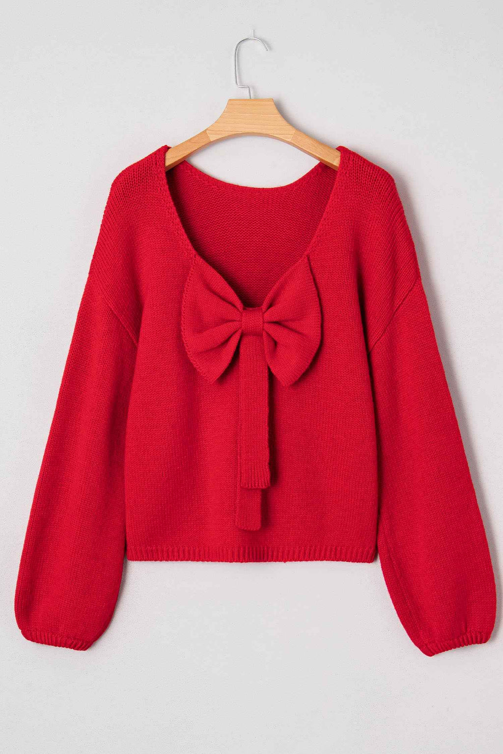Festive Bow‑Back Backless Jumper