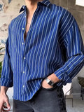 Men's Casual Striped Long-sleeved Shirt