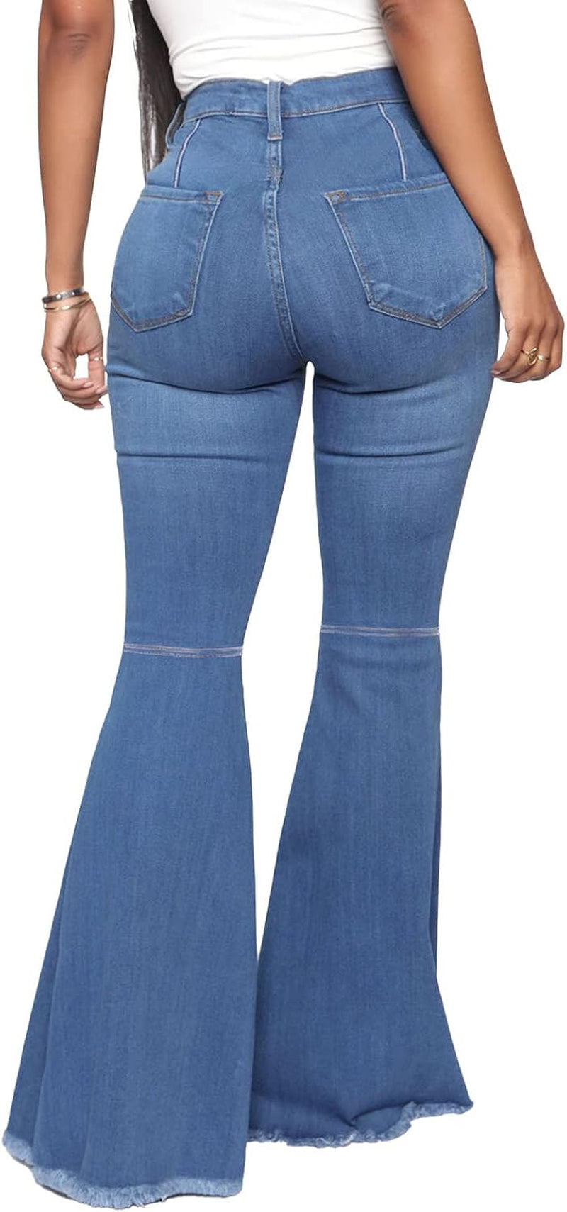 ZERMOM Women's Mid Rise Flare Jeans - Bell Bottom Denim Pants