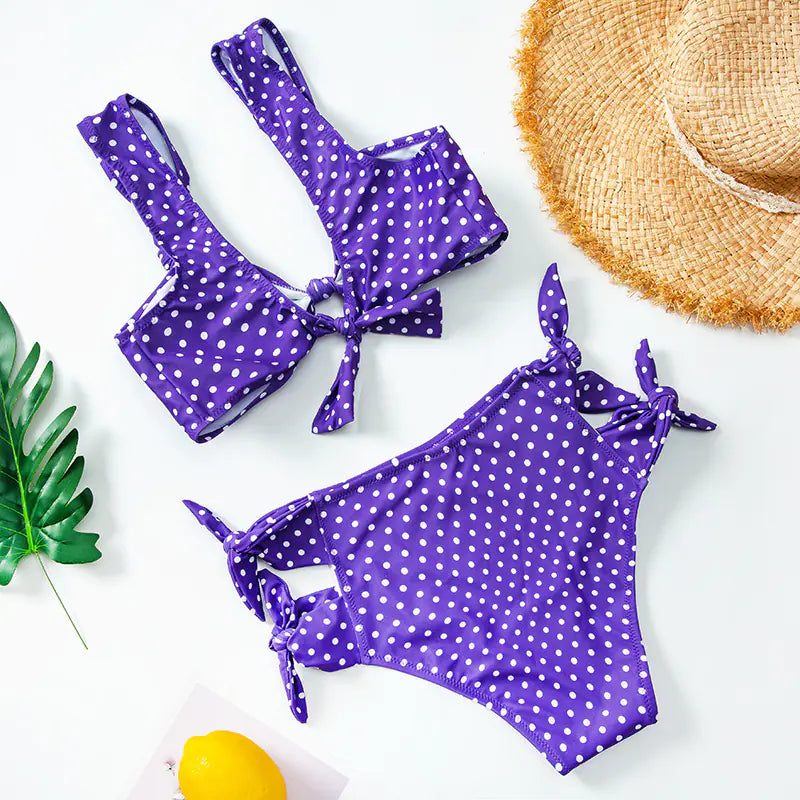 2020 Women's High-Waisted Checkered Bikini Swimsuit