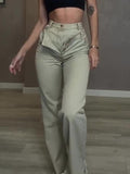 High Waist Double Jeans