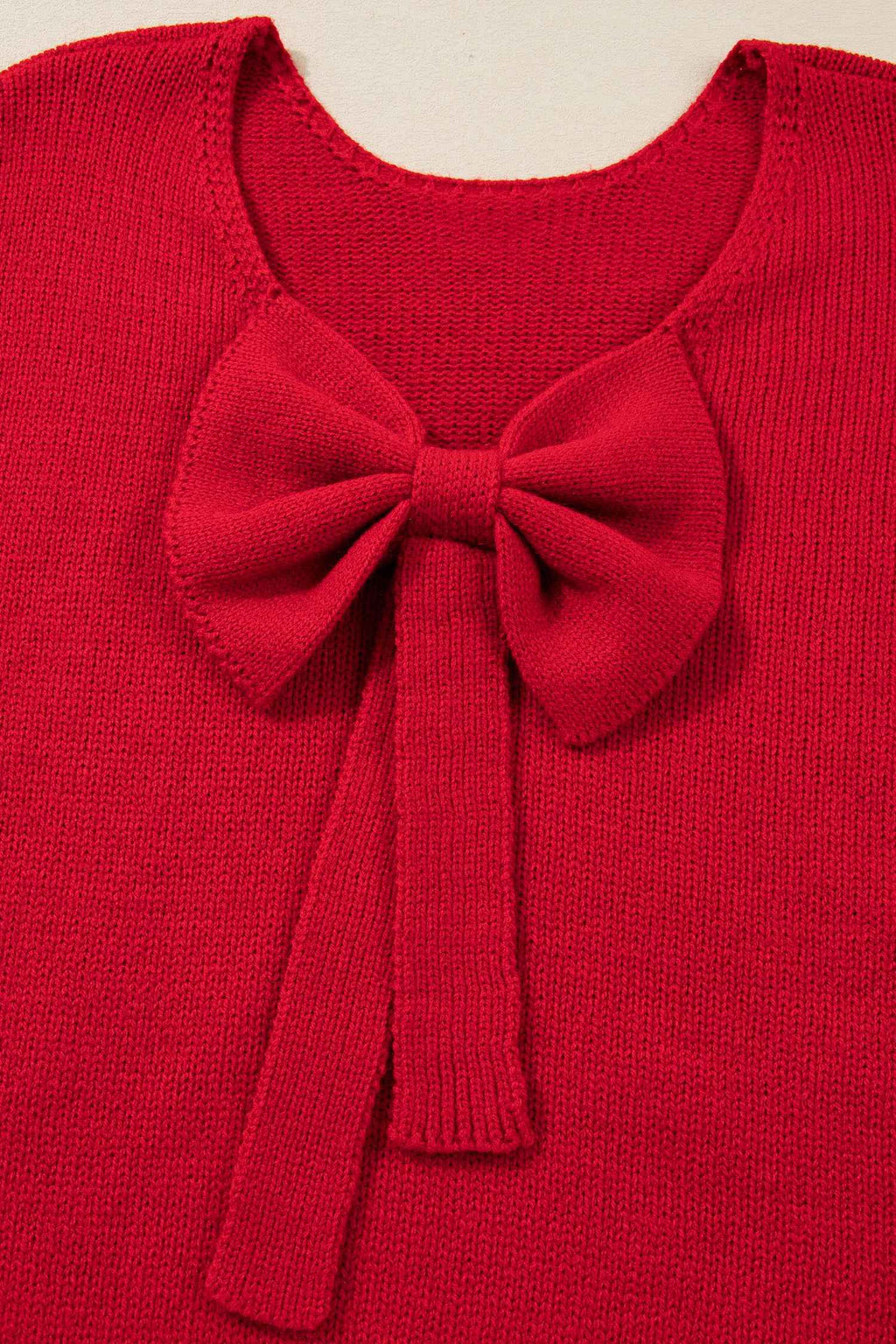 Festive Bow‑Back Backless Jumper