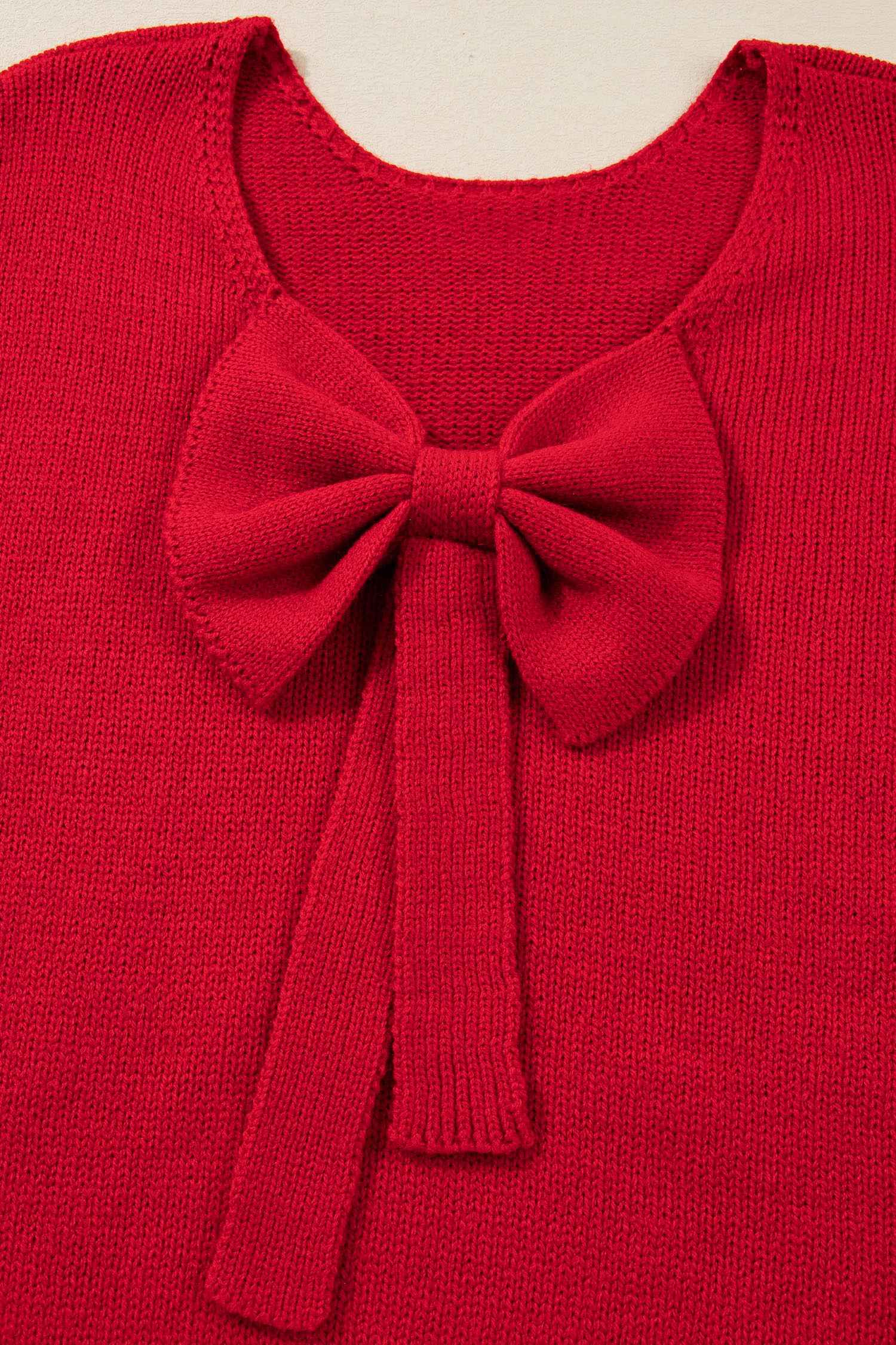 Festive Bow‑Back Backless Jumper