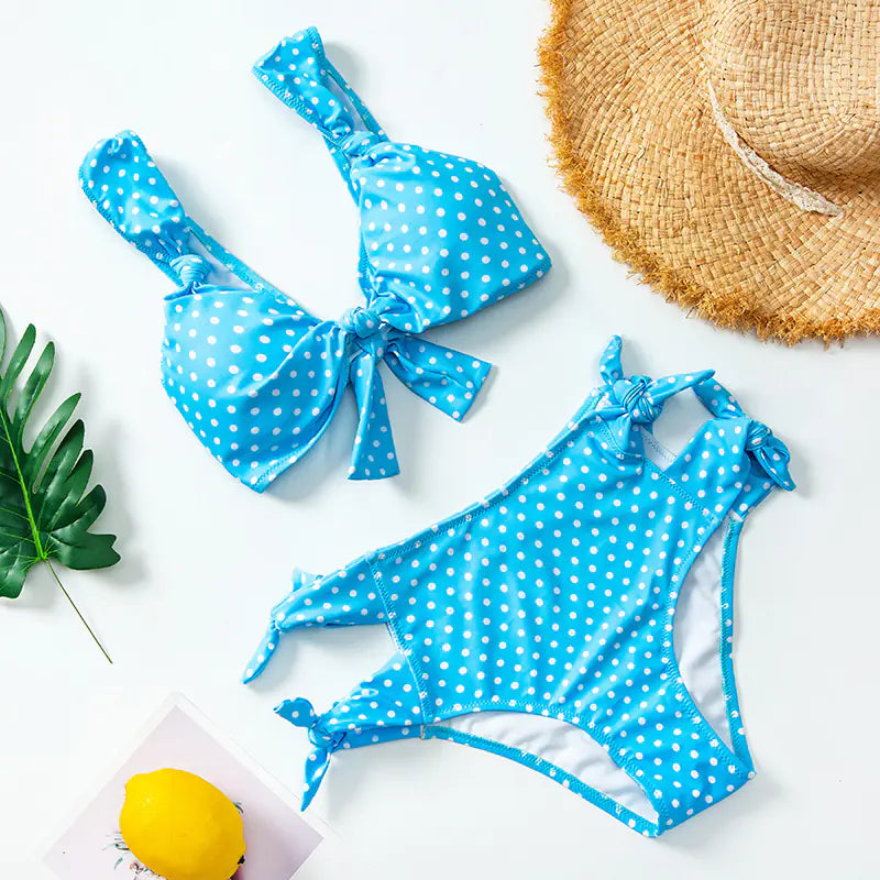 2020 Women's High-Waisted Checkered Bikini Swimsuit