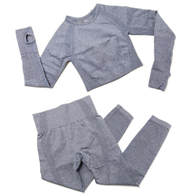 Yoga Sets 2 Piece Women Sport Outfits Workout Sets Exercise Sportswear Gym Jogger Actiivewear Running Suits Fitness Clothes